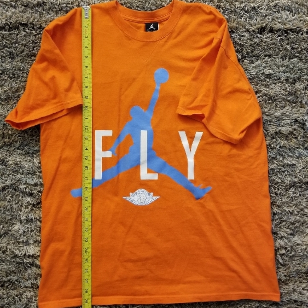 Jordan Jumpman Fly Flight Orange T-Shirt with Blue Logo Clean